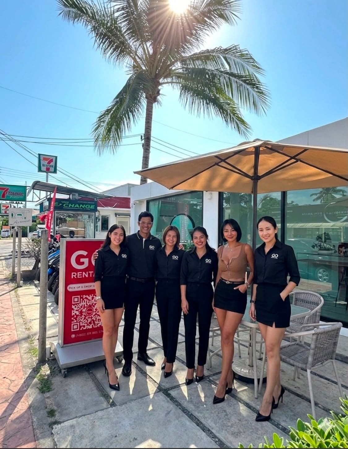 The friendly Go Rentals Phuket team outside the shop