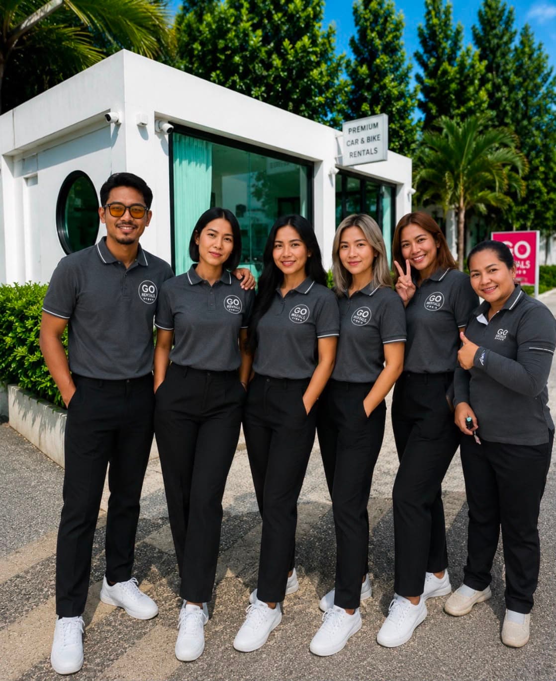 The Go Rentals Phuket team outside the shop